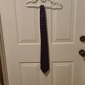 Tommy Hilfiger Red and Navy Silk Tie